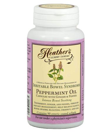 Heather's Tummy Care Peppermint Oil Irritable Bowel Syndrome 90 Enteric Coated Softgels
