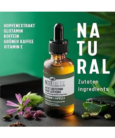 Aesthete - Hair Loss Lotion for Men and Women - 98% Natural with Glutamine Hops + Caffeine - Stimulating Treatment for Brittle and Damaged Hair - 100ml  - Buy Online on GoSupps.com