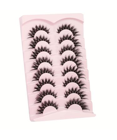 Gmagictobo Mink Cat Eye Fluffy False Eyelashes - D Curl Russian Strip Lashes (8 Pairs) | Soft Wispy Multipack for Stunning Eyes - Buy Online on GoSupps.com