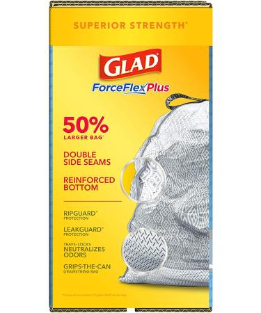 GLAD ForceFlexPlus XL X-Large Kitchen Drawstring Trash Bags - 20 Gallon Grey Trash Bag  Fresh Clean with Febreze Freshness 80 Count (Package May Vary) 80 Count (Pack of 1) - Buy Online on GoSupps.com