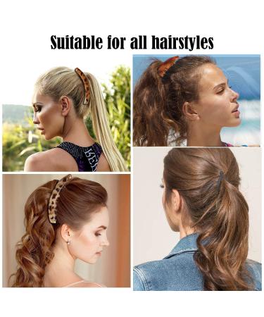 Aaiffey Banana Hair Clips for Women - Classic Double Comb Clips Leopard Print Ponytail Holder - Pack of 4 - Buy Online on GoSupps.com