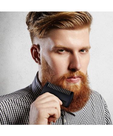 3-Piece Sandalwood Beard Comb Set with Faux Leather Case - Dual Action Teeth for Beards & Mustaches - Buy Online on GoSupps.com