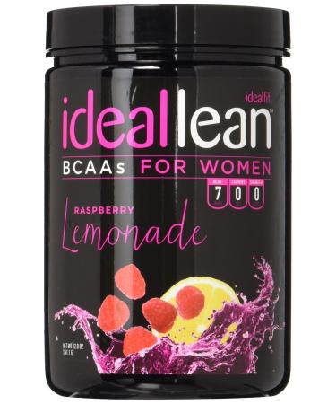 IdealLean BCAA For Women - Amino Acids for Women | Maximize Fat Burn & Lean Muscle Growth | Aids Weight Loss | Post Workout Recovery Drink | 10 Cals, 3 Carbs, 0 Sugar | Raspberry Lemonade | 11.64 oz