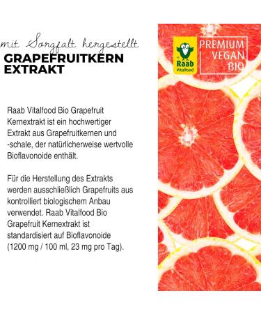 Raab Vitalfood Organic Grapefruit Seed Extract - Vegan Bioflavonoids 50 ml - Certified Raw Material from Southern Europe - Buy Online on GoSupps.com