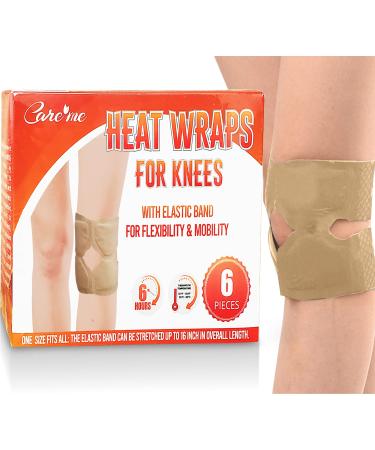 Care me Disposable & Portable Heating Pads for Knees Joint Arthritis Pain Relief (6 Patches/Pack) or Keep Knees Warm Compared with Thermacare Knee Heat Wraps