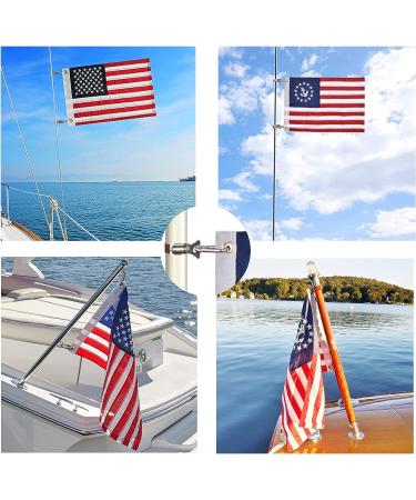 Embroidered Stars & Anchor Boat Flag 12x18 Inch - American Heavy Duty Nylon Marine Flag with Brass Grommets - Buy Online on GoSupps.com