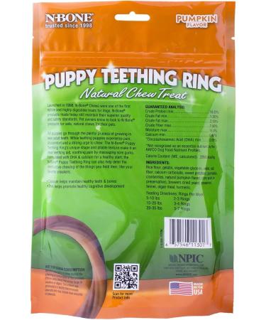 N-Bone Puppy Teething Ring Pumpkin Flavor 12 Pack - Natural Teething Solution for Puppies - Buy Online on GoSupps.com