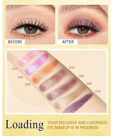 Pink Glitter Eyeshadow Pearl Shimmer Eye Shadow Palette with Brush Longwear Waterproof Cream Eyeshadow High Pigmented Ultra-Blendable Sparkly Single Highlighter Makeup Sombras Para Ojos Con Brillo-02 02# Rose Pink - Buy Online on GoSupps.com