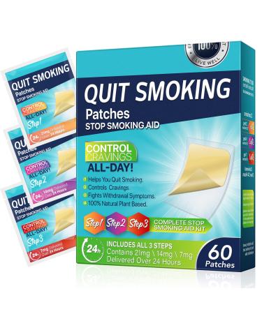 3 in 1 Patches Quit Smoking Patches Step 1 for 21 mg- 30 Count Step 2 for14 mg- 15 Count Step 3 for 7 mg- 15 Count Best Product to Quit Smoking(8 Weeks Kit)