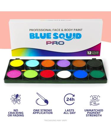 Children's Make-Up Set | Blue Squid Pro 12x10g - Safe Face Paint & Body Paint for Kids & Adults | Carnival & Halloween Ready - Buy Online on GoSupps.com