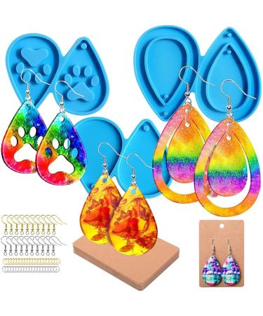 5 PCs Resin Earring Shapes Mold | DIY Pendant Kit for Earrings & Necklaces - 3 Pair Tear Designs - Buy Online on GoSupps.com