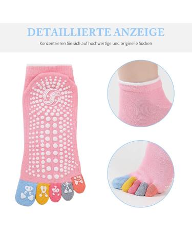 Putuo Women's Anti-Slip Yoga Socks - Slipproof Toe Socks for Pilates Barre and Dance | Multi-Color EU 36-43 - Buy Online on GoSupps.com