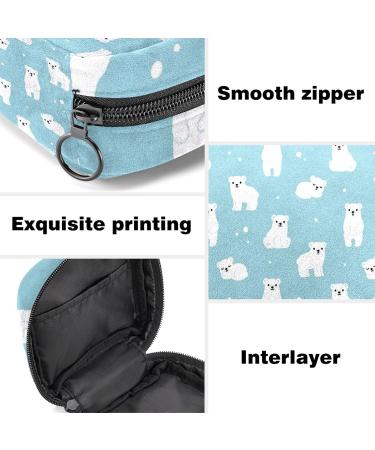 Bear Print Pattern Sanitary Napkin Storage Bag | Large Capacity Menstrual Cup Pouch | Girls Travel Portable Makeup Organizer - Color 12 - Buy Online on GoSupps.com