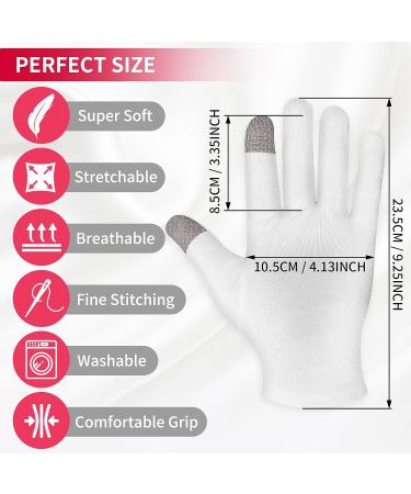 Dimeho 2 Pairs Touch Screen Moisturizing Gloves SPA Gloves for Dry Hands White Cotton Gloves for Sleeping Moisturizing Night Gloves for Rough Cracked Dry Chapped Hands Skin - Buy Online on GoSupps.com