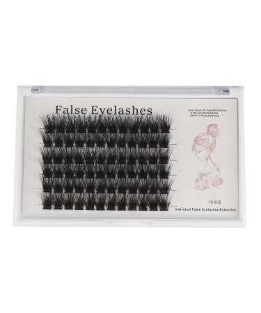 Bodermincer 72pcs 3D Effect Glue Bonded Mink Super Cluster Eyelash Home Eyelash Extension Eyelashes D Curl Individual Lashes Makeup (18mm)