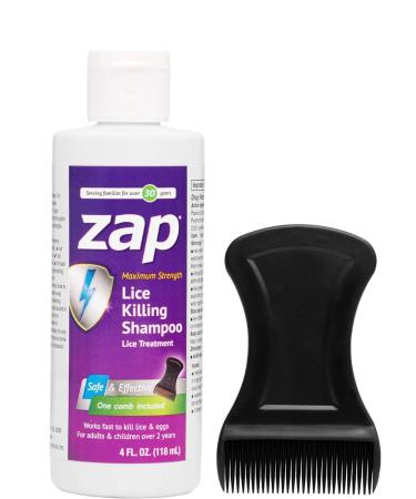 Lice Treatment Extra Strength - Lice Shampoo That Kills Eggs and Lice - Lice Kit Comb Included 4 FL OZ.