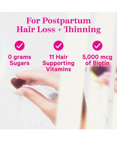 Pink Stork Postpartum Hair Loss Gummies - Biotin Postnatal Vitamins for Hair Regrowth & Strengthening | Women-Owned, 60 Strawberry Gummies - Buy Online on GoSupps.com