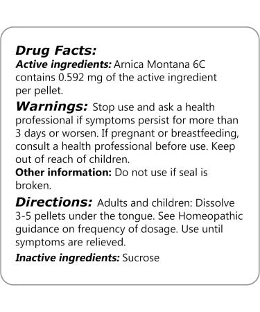 Buy Arnica Montana 6C Homeopathic Remedy - 270 Pellets | Fast International Shipping - Buy Online on GoSupps.com