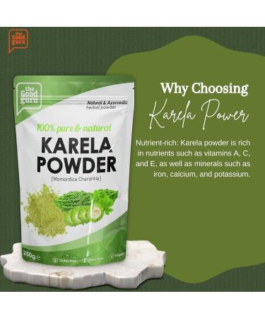 The Good Guru Bitter Melon Powder Karela Powder 250g - Organic Blood Purifier | Non GMO Momordica Charantia | Gluten Free - Promotes Healthy Lifestyle | Zip Lock Bag - Buy Online on GoSupps.com