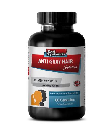 Eliminate Grey Hair - Anti Gray Hair Natural Formula for Men and Women - Biotin Supplement - Anti Gray Hair Supplement Herbal Gray Hair Reversal Reverse Gray Hair Darkening Supplement 1B 60 Caps