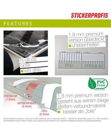 Premium Self-Adhesive Glass Look Stickers for Kitchen - Fracture Stone Wall Design - 60x220cm - Durable PET Material - Buy Online on GoSupps.com