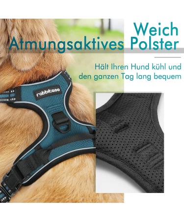 Rabbitgoo No-Pull Dog Harness for Medium & Large Dogs - Breathable Reflective Anti-Training Control - Dark Green (1 Pack) - Buy Online on GoSupps.com