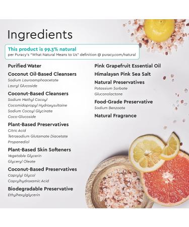 Puracy Natural Body Wash - Citrus & Sea Salt | 16 fl oz (473 ml) - Eco-Friendly & Non-Toxic - Buy Online on GoSupps.com