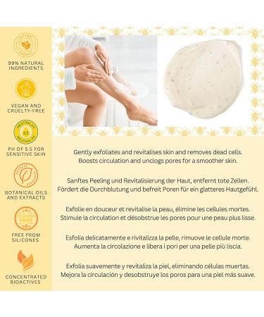 99% Natural Gentle Body Peeling Milk with Honey & Lavender - 150ml | PH 5.5 Ground Olive Stones | Bees of Britain - Support Bee Conservation - Buy Online on GoSupps.com