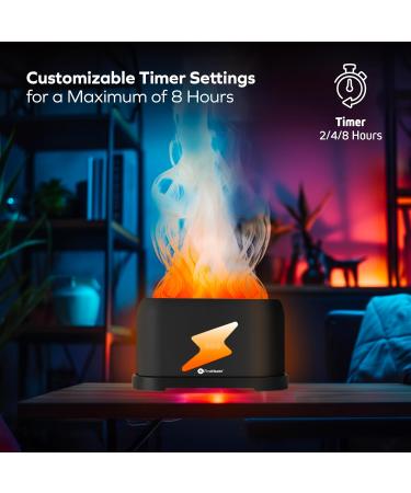 First Health Virtual Flame Diffuser - Aromatherapy & Humidifier with Timer Remote Control & 3 Lighting Modes - Ideal Essential Oil Diffuser for Home - Buy Online on GoSupps.com