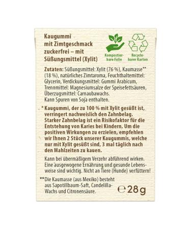 Birch Gold Nature Cinnamon Chewing Gum - Plastic-Free Sugar-Free Natural Chicle 12 Pieces - Eco-Friendly Dental Care - Buy Online on GoSupps.com
