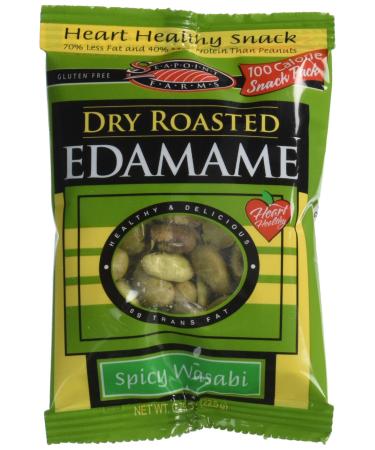 Seapoint Farms Dry Roasted Edamame Spicy Wasabi 8 Snack Packs 0.79 oz (22.5 g) Each
