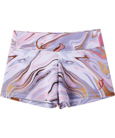 Dancina Marble Line Gymnastics Leotards for Girls + Shorts Set | Pink & Gold | Ages 4-12 - Buy Online on GoSupps.com