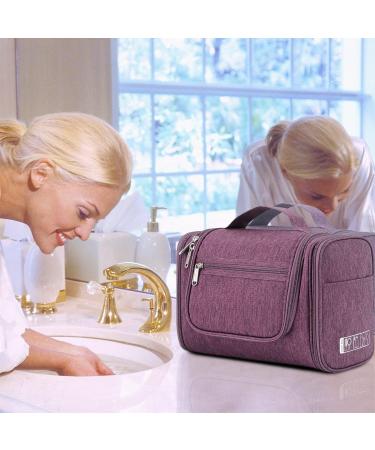 WANDF Large Hanging Toiletry Wash Bag Organizer - Denim Purple | Travel Makeup & Cosmetic Case for Men and Women - Buy Online on GoSupps.com