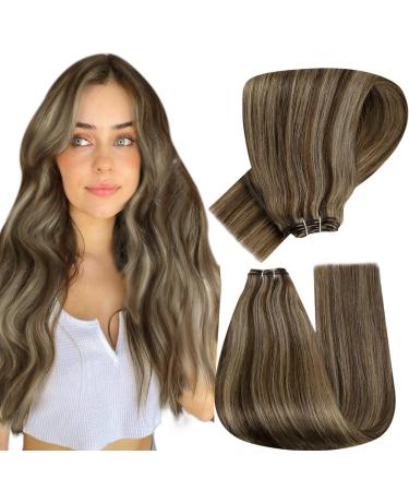 Hot sales product Hetto brown tress real hair extensions remy real hair excessions extensions excessions real hair #4/27 dark brown highlights red blonde 100g 45 cm 45cm 3-3/27 dark brown with red blonde