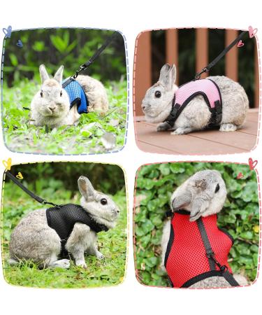 Adjustable Soft Rabbit Dishes with Elastic Leash for Small Pets - XL (34-42cm) - Pink Kitty & Bunny Walking Accessories - Buy Online on GoSupps.com