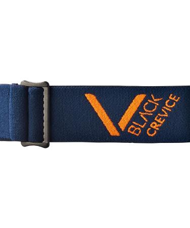 Black Crevice Ski-Gladming I Ski Goggles for Men & Women | Adjustable Anti-Fog UV400 Protection | Break-Resistant Double Disc in Navy/Orange - Buy Online on GoSupps.com