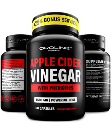#   Organic Apple Cider Vinegar Capsules w/ Prebiotics Supplement - ACV Diet Pills Appetite Suppressant Fiber Supplement for Energy, Gut Health & Immune Support for Women & Men - 1500 mg