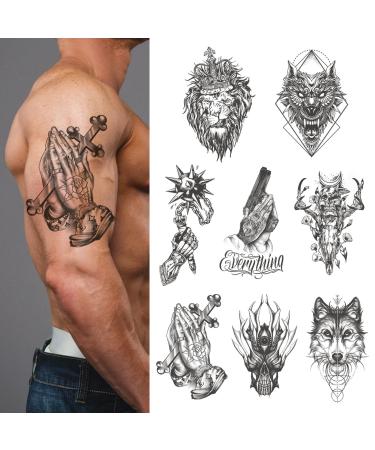 TZnyly 8 large semi-permanent tattoos juice plant lifelike tattoos lasting 2 weeks sexy pattern fake arm body art stickers lasting waterproof temporary tattoos adult youth handsome sexy temporary infinite lifelike tattoo...