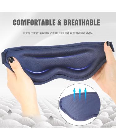Buy 3D Sleep Mask for Ultimate Comfort - Zero Eye Pressure 100% Light Blocking Eye Shade for Travel - Soft Night Blindfold for Men & Women - Blue - Buy Online on GoSupps.com