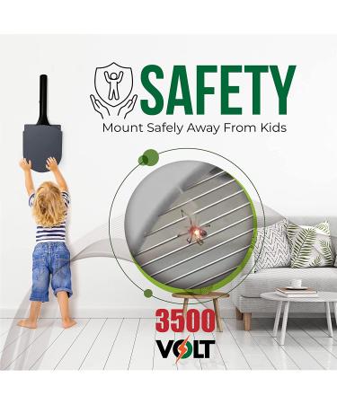 SBL Home Electric Fly Swatter & Bug Zapper Racket with Wall Case - Gray/Black - Buy Online on GoSupps.com