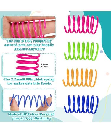 Fuyamp 16 Pcs Cat Colorful Springs Toys Cat Spring Toys for Kittens BPA Free Plastic Interactive Toys to Keep Fit for Swatting Biting Hunting Healthy Play Kitten Toys - Buy Online on GoSupps.com