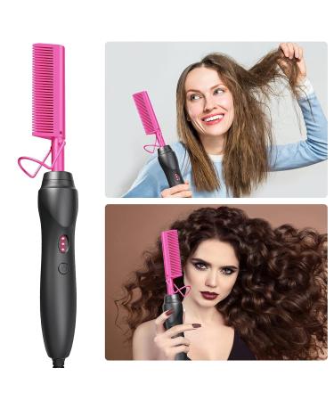 Hot Comb Hair Straightener - Ceramic Electric Hair Straightening Comb for Natural Black Hair & Wigs - Perfect Holiday Gift - 001Pink - Buy Online on GoSupps.com
