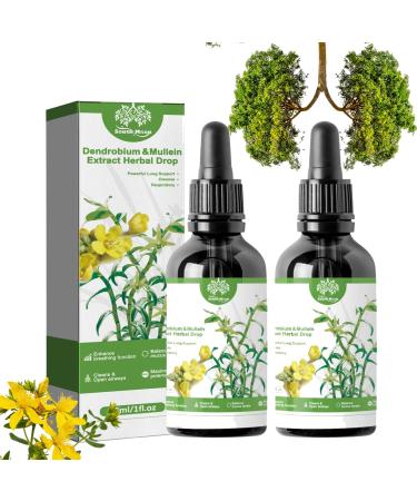 Mullein Leaf Extract For Lungs Clearbreath Dendrobium & Mullein Extract Mullein Drops Lung Cleanse Powerful Lung Support Cleanse Respiratory Herbal Body Care Essence Clear Breath (30ml *2)