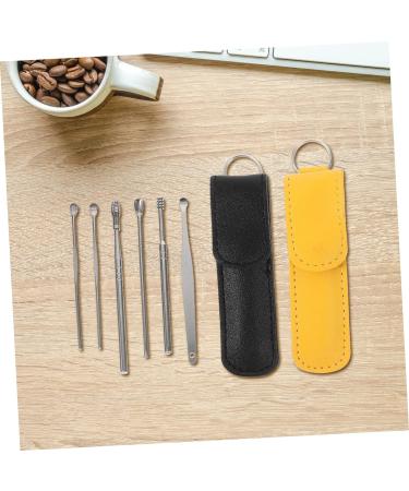 4-Piece Healeved Pick Tool Set in Metal Case for Ear Cleaning - Stainless Steel, Wear-Resistant, Portable and Convenient - Black/Yellow - Buy Online on GoSupps.com
