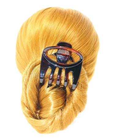 Parcelona French Curvy Oval Paw Tortoise Shell Brown Hair Claw Clip for Women and Girls - Buy Online on GoSupps.com