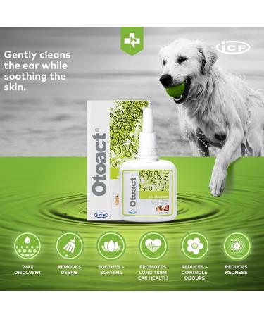 ICF Otoact Cat and Dog Ear Cleaner 100ml - Stop Wax Build Up, Odour & Scratching - Buy Online on GoSupps.com