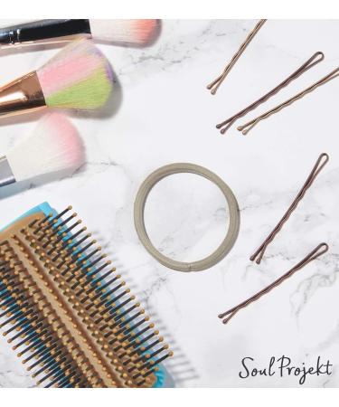 Soul Project Hair Ties - 100 No-Metal Elastic Bands for All Hair Types | Light Blonde 4mm - Perfect for Ponytails Braids & Gym - Buy Online on GoSupps.com