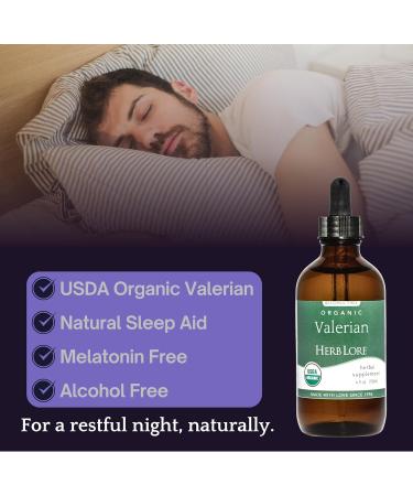 Herb Lore Organic Valerian Root Tincture - Liquid Extract Drops - Sleep Aid for Kids & Adults - Alcohol Free - 4 Fl Oz 4 Fl Oz (Pack of 1) - Buy Online on GoSupps.com