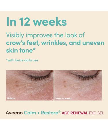 AveenoCalm + Restore Age Renewal Eye Gel Anti Aging Niacinamide Oat Cranberry Retinol Alternative Gentle on Sensitive Skin Hypoallergenic Fragrance Free 14g - Buy Online on GoSupps.com