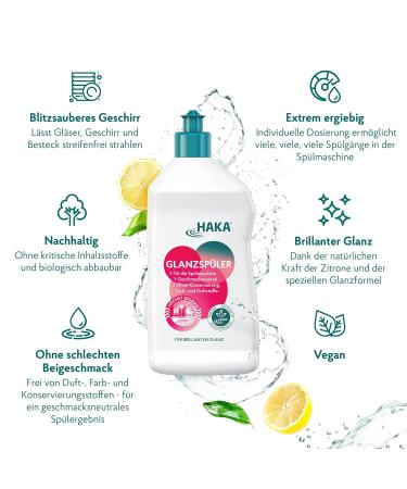 HAKA Rinse Aid 750ml | Fragrance-Free Vegan Dishwasher Cleaner | Eco-Friendly International Shipping - Buy Online on GoSupps.com